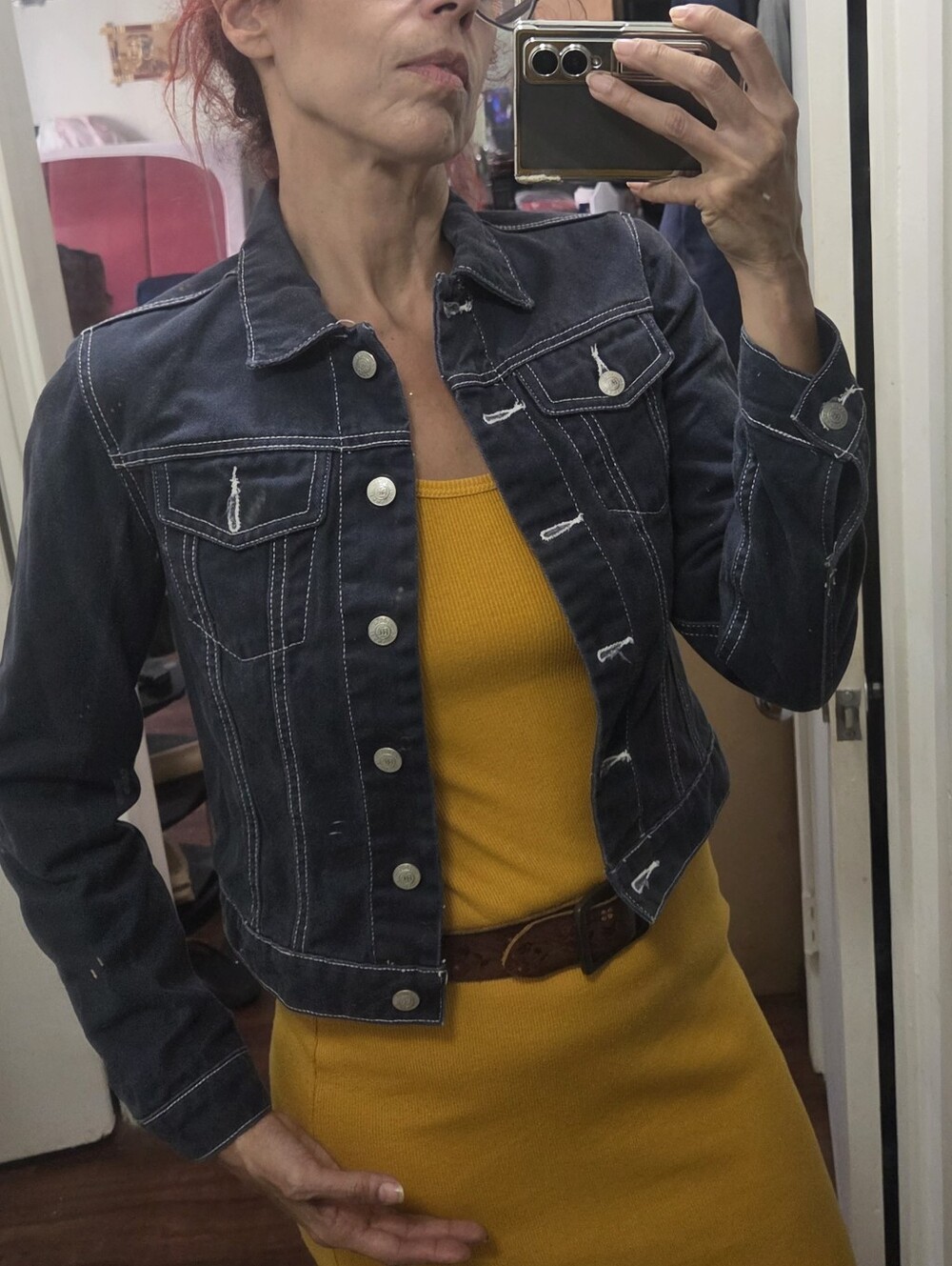 Polo Jeans Co Ralph Lauren Y2K navy Blue Denim trucker Jacket S